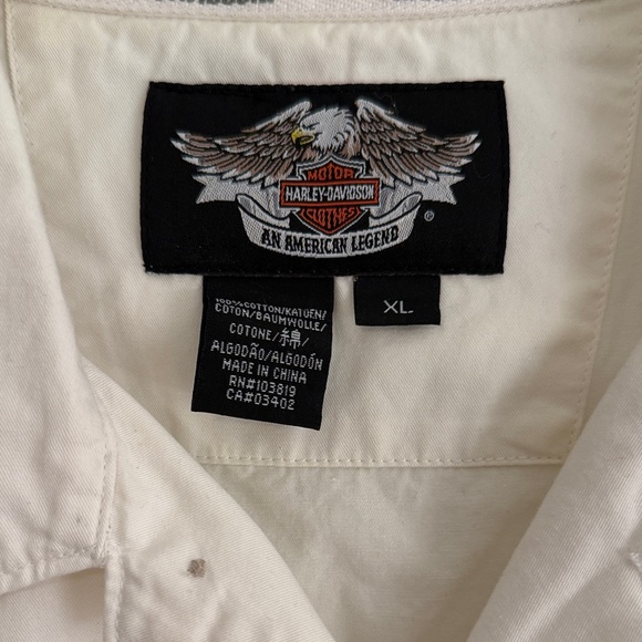 Harley-Davidson Off-White Button-Up Shirt - Picture 2 of 4